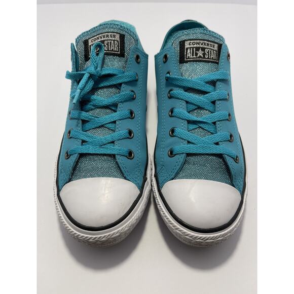 Converse All Star Teal Leather Chuck Taylors Junior Size 6 #662329c‎ - Picture 2 of 9